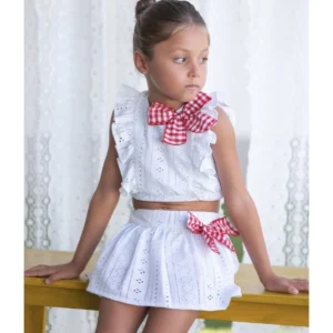 Conjunto top falda blanco