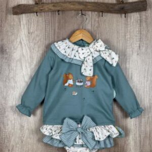 Conjunto niña sudadera y braguita vichy