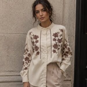 Camisa bordada floral