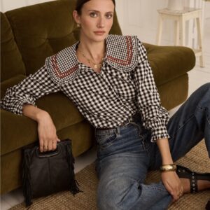 Blusa de cuadros vichy cuello June