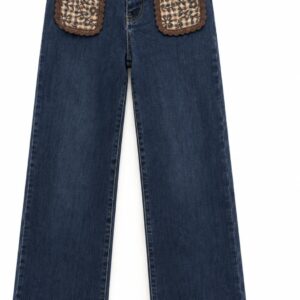 Pantalón vaquero bolsillo bordado